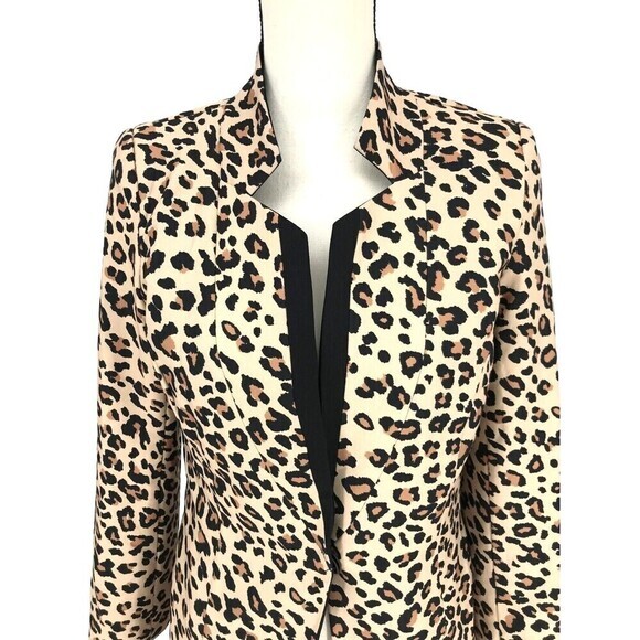 FloryDay‎ Blazer/Suit Womens Leopard Print Long Sleeve Open Front Size Small - Picture 2 of 10